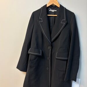 Stella McCartney Black coat with White Piping
